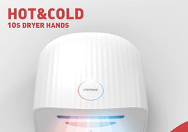 interhasa! Automatic Hand Dryer Commercial Hot Cold Wind Smart Sensor